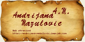 Andrijana Mazulović vizit kartica